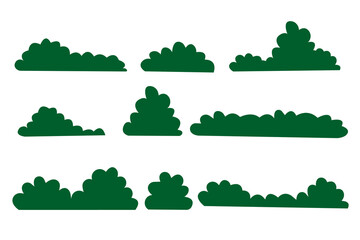 vector collection of grass with various shapes and an isolated white background