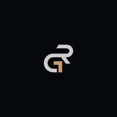 GR or RG letter logo design. Abstract outstanding professional business awesome artistic branding company different colors illustration.