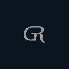 GR or RG letter logo design. Abstract outstanding professional business awesome artistic branding company different colors illustration.