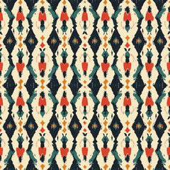 seamless pattern on ikat art wall paper