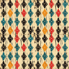 seamless pattern on ikat art wall paper