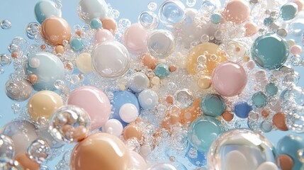 Bubbles merging to form intricate patterns organic shapes