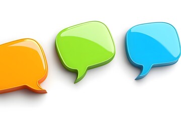 Fototapeta premium 4 color speech bubbles, vector illustration, white background.