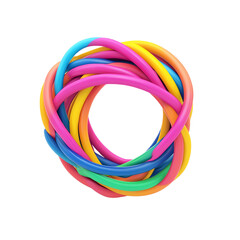 Colorful twisted ribbons create an eye-catching circular pattern. Perfect for design projects, children's themes, or playful visuals.