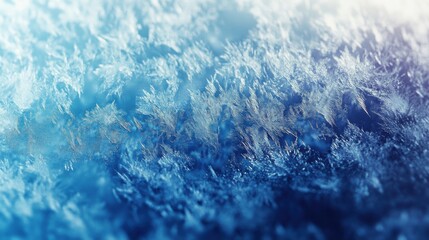 Obraz premium Close-up of ice crystals with intricate frost patterns, Ai Generation