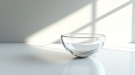 Empty glass bowl, side view. Generative AI