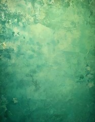 a textured green background with a subtle pattern of small white and gray shapes, creating a sense of depth and complexity.