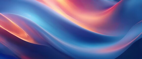 Obraz premium vibrant abstract composition of fluid, curving lines in shades of blue, orange, and pink, creating a dynamic and visually striking effect.