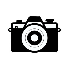 Camera icon isolated on white background. Flat design. Vector illustration.
