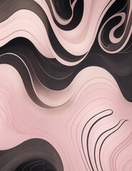 abstract background with waves - abstract light pink and black waves background - Generative AI