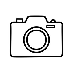 Camera icon vector illustration, line design icon editable stroke on white background.