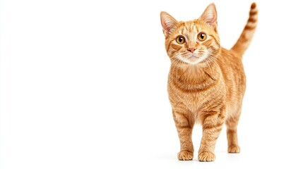 Funny redhead cat standing. Generative AI