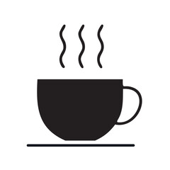 Coffee cup icon. Hot drink symbol. Flat Vector illustration