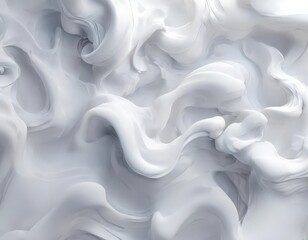 Obraz premium close-up view of a white, wavy substance that appears to be a type of foam or a similar material. The substance has a smooth, flowing texture and is composed of numerous small,