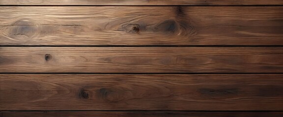 Naklejka premium A close-up of a wooden surface with visible grain and knots, creating a rustic and textured appearance.