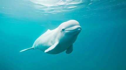Fototapeta premium A Whale Swimming Through The Ocean