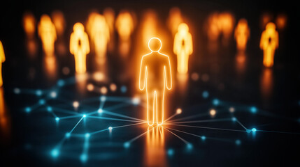 A Conceptual Photo Of A Human Figure Icon Standing Out In The Middle, Symbolizing Recruitment Or Talent Selection, Representing Of Finding The Right Person In HR, We Are Hiring And Job Vacancy Concept