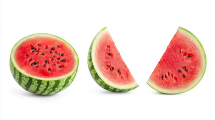 A vibrant, close-up image of a sliced watermelon, showcasing its juicy, red flesh and contrasting dark seeds.