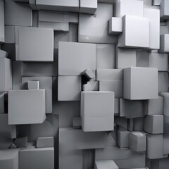 A a complex arrangement of gray cubes, creating a visually striking and abstract pattern.