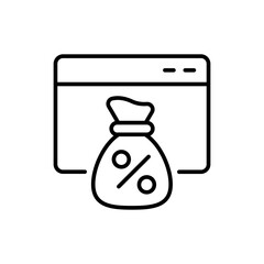 Online investment outline icons, minimalist vector illustration ,simple transparent graphic element .Isolated on white background