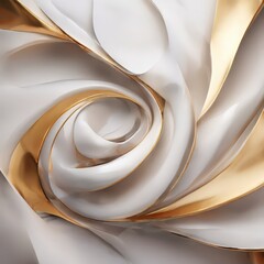 close-up view of a white fabric with gold accents, creating a visually striking and abstract composition.