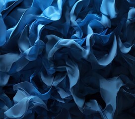 a close-up of a fabric with a swirling pattern of blue and white colors, creating a sense of movement and depth.
