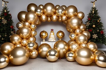 Dazzling Gold Balloons Set for Festive Celebrations and Events