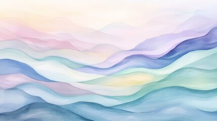 Obraz premium Soft, abstract waves in pastel colors create a tranquil and serene atmosphere. Perfect for calming and soothing artistic projects.