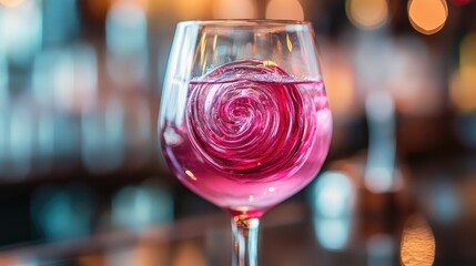 Pink smoothie, bright background. Generative AI