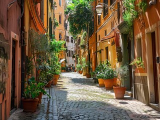 Obraz premium Quiet side streets, hidden gems of the city waiting to be discovered