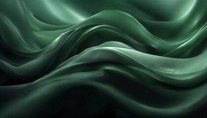 Obraz premium close-up view of a flowing, green fabric with a wave-like pattern, creating a sense of movement and depth.