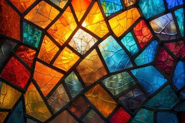 Vibrant Illumination A Colorful Stained Glass Design