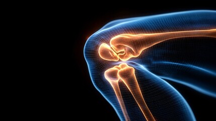 A visual metaphor for knee pain, with a heavy weight pressing down on the knee joint.