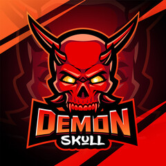 Demon skull esport mascot logo design