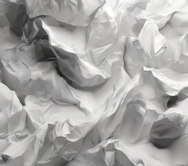Obraz premium a close-up of crumpled white paper, with a textured and wrinkled appearance, conveying a sense of movement and energy.