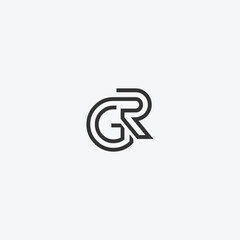 GR or RG letter logo design. Abstract outstanding professional business awesome artistic branding company different colors illustration.