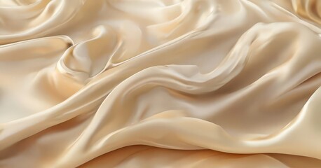 Obraz premium a close-up view of a flowing, light-colored fabric with a soft, wavy texture.
