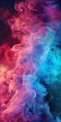 Fototapeta premium vibrant abstract composition of swirling smoke in various shades of pink, blue, and purple, creating a dynamic and visually effect.