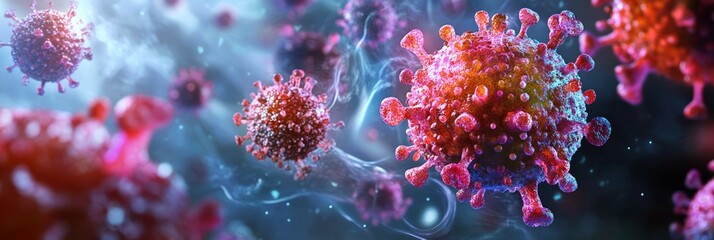 Obraz premium Close-up view of the monkeypox virus floating in space. A detailed representation of the viral structure.