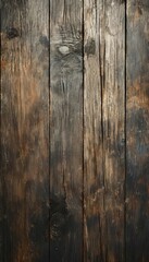 Fototapeta premium a close-up of a weathered wooden surface with visible cracks and knots, creating a textured and aged appearance.