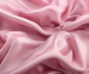 Obraz premium a close-up view of a soft, flowing pink satin fabric, with its folds and creases creating a sense of movement and texture.