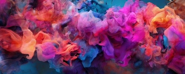 Obraz premium a vibrant abstract composition featuring a swirling pattern of pink, orange, and purple hues, creating a dynamic and visually effect.