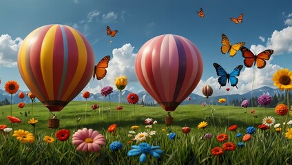 Obraz premium balloons on grass