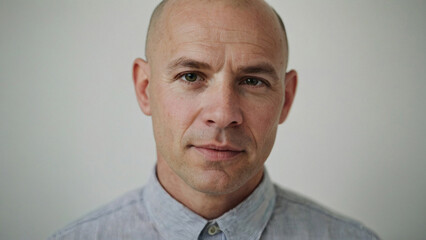 Obraz premium Bald Man on White Background