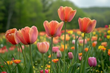 Obraz premium Nature’s Canvas Spring Flowers Painting the Fields