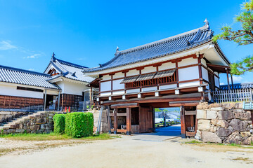 夏の広島城　表御門　広島県広島市　Hiroshima castle in summer. Front gate....