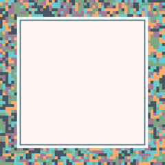 ABSTRACT PIXEL BACKGROUND PATTERN FLAT PASTEL COLOR SHAPES WITH COPY SPACE AREA DESIGN VECTOR TEMPLATE FOR WALLPAPER, COVER DESIGN