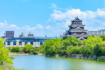 夏の広島城　広島県広島市　Hiroshima castle in summer. Hiroshima Pref, Hiroshima City.