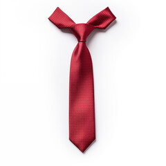 Red Tie with White Polka Dots Isolated on White Background