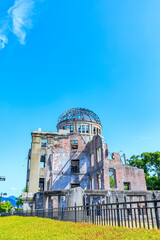 夏の原爆ドーム　広島県広島市　Summer Atomic Bomb Dome. Hiroshima Pref, Hiroshima City.